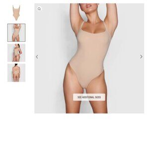 SKIMS FITS EVERYBODY SQUARE NECK SEXY BODYSUIT MICA Size XXS